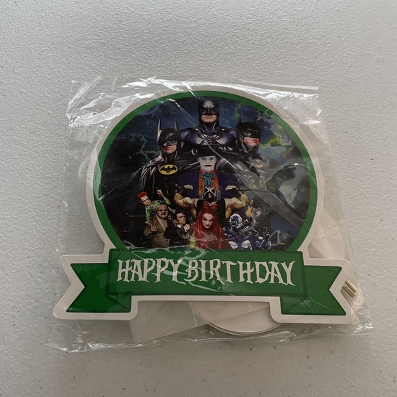 Batman Happy Birthday Cake and Cupcake Toppers Supplies Decorations Paper - Picture 2 of 3